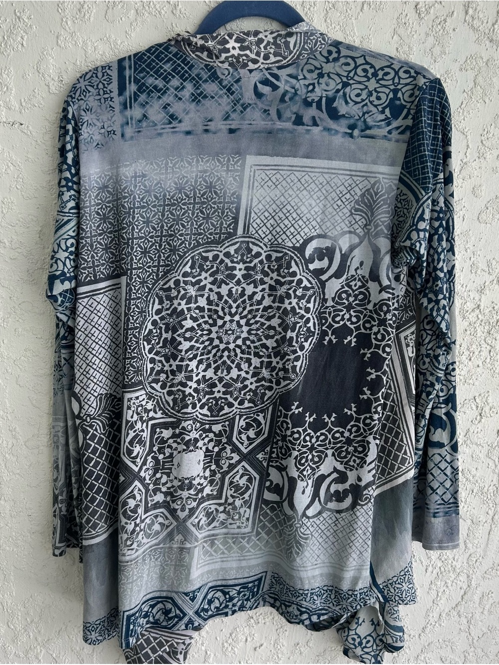 Johnny Was Briony Blue & Gray Embroidered Button-Down Shirt - Picture 3 of 7